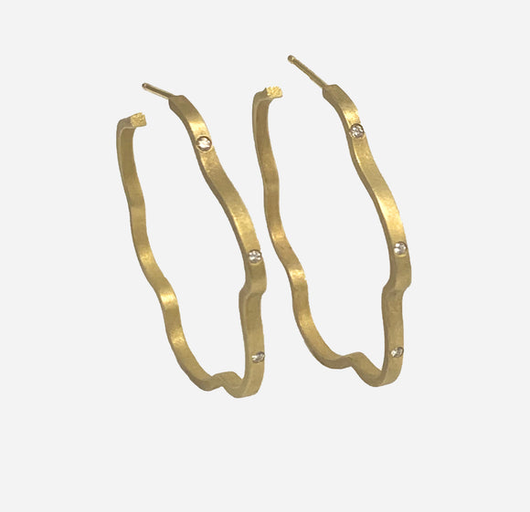 Ribbon Hoop Earrings