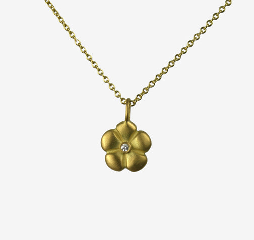 Gold Flower Charm Necklace